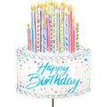 Round Top Stake Happy Birthday Cake