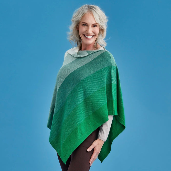 Royal Merino - Graduated Stripe Poncho
