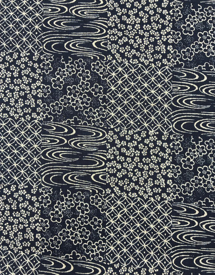 Sakura Patchwork Cotton Fabric, Sevenberry