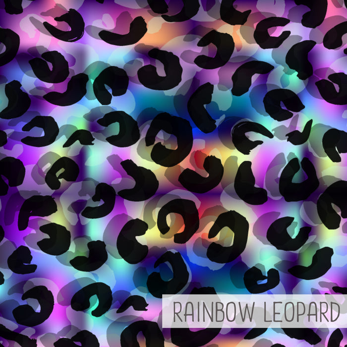 Sale FLEECE Leggings | Rainbow Leopard