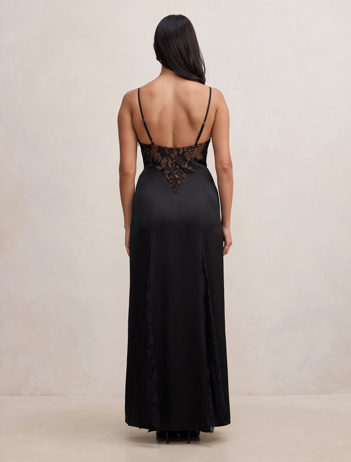 Salome V Neck Lace Maxi Dress Forever New