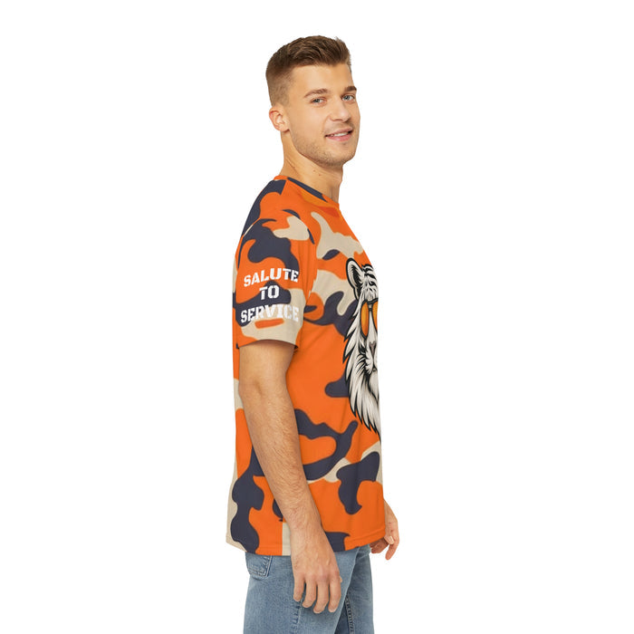 Salute to Service Orange Camo Tiger Polyester Tee - Bold & Trendy Casual Wear