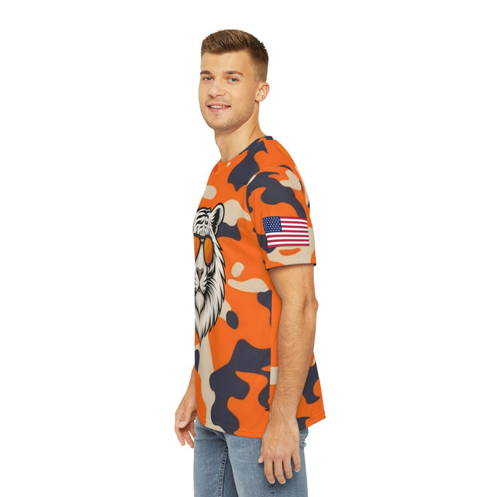 Salute to Service Orange Camo Tiger Polyester Tee - Bold & Trendy Casual Wear
