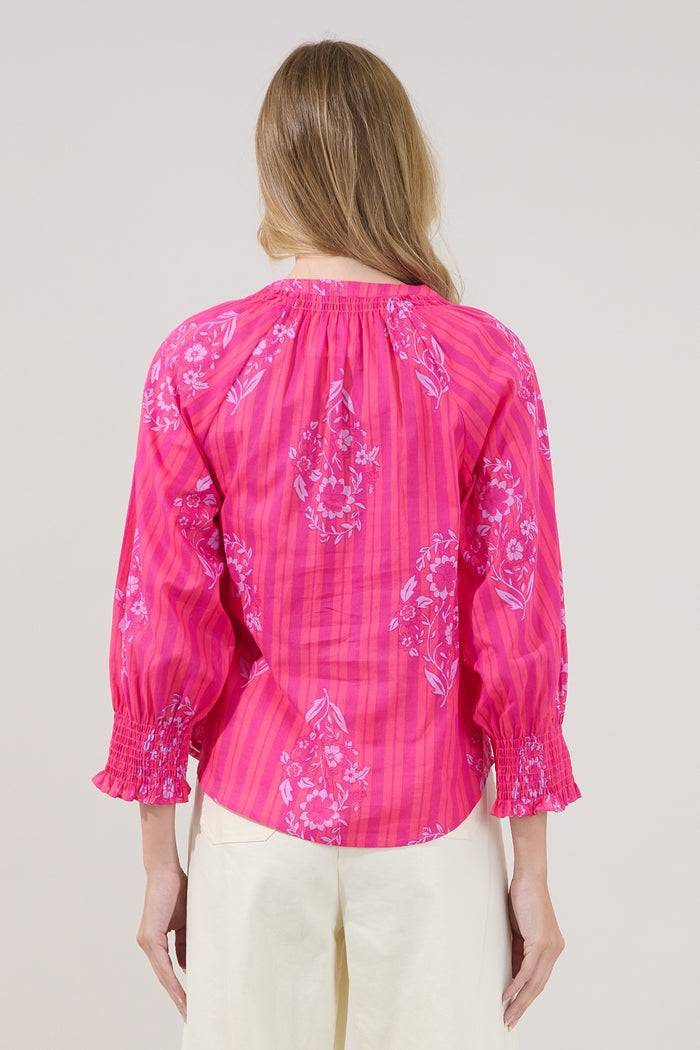 Samie Long Sleeve Button Down Top Freesia