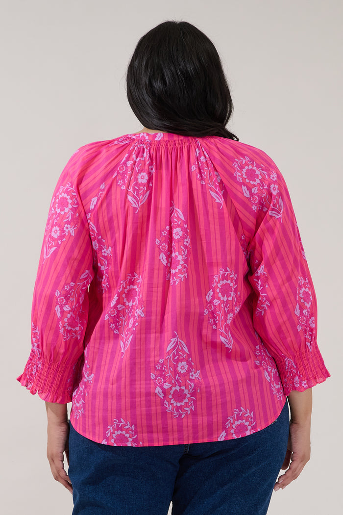 Samie Long Sleeve Button Down Top Freesia