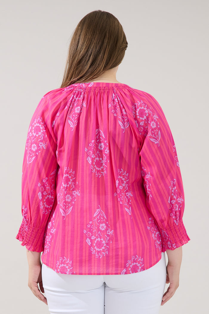 Samie Long Sleeve Button Down Top Freesia
