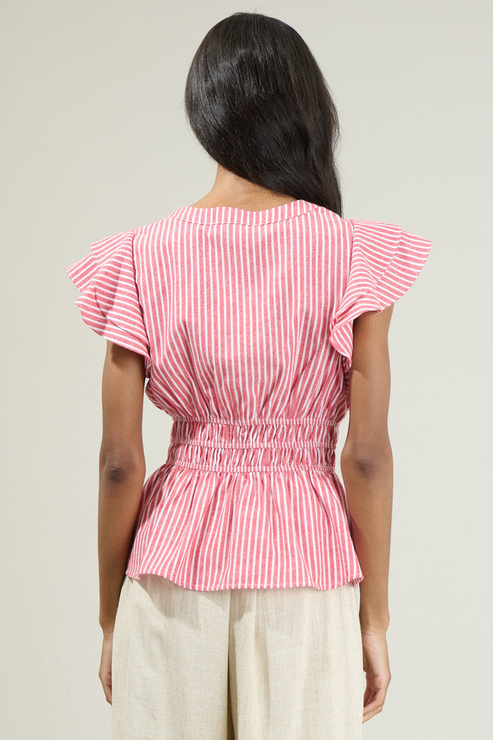 Sandy Striped Ruffle Top