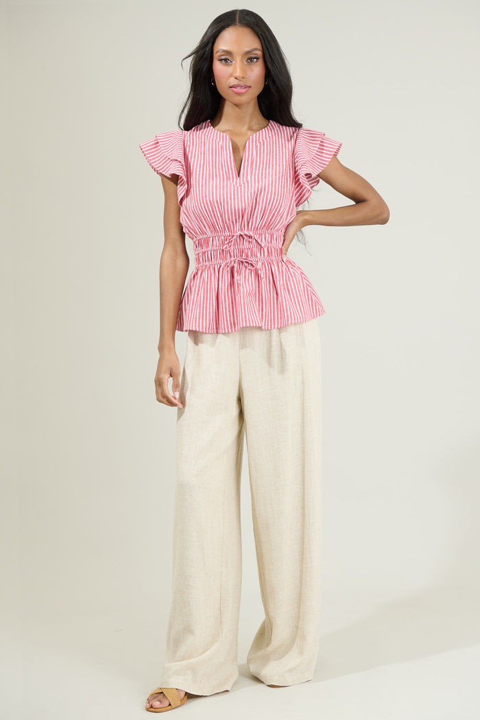 Sandy Striped Ruffle Top