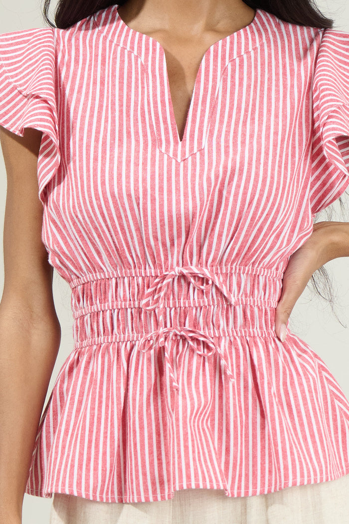 Sandy Striped Ruffle Top
