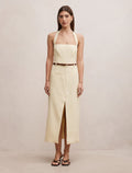 Sara Tailored Column Midi Dress Spring Daffodil Forever New