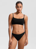 CRZ YOGA Women's Swimwear Tops Bikini Top Adjustable Strap Black
