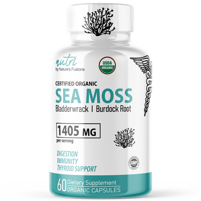Sea Moss with Bladderwrack, Burdock & Black Pepper, 60 count – Organic
