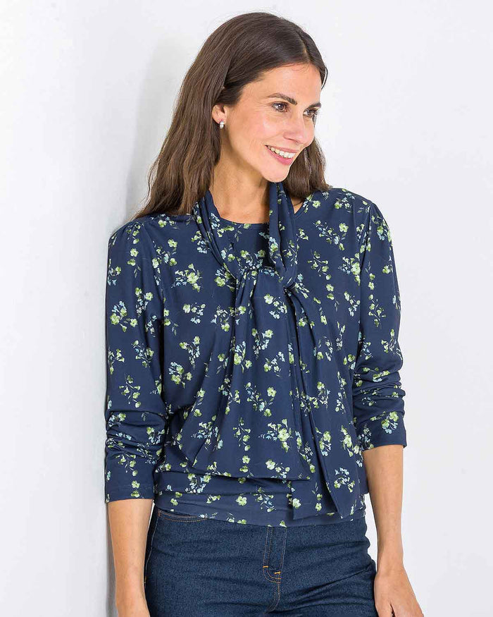 Selena Floral Long Sleeve Blouson Top - The Classic Boutique