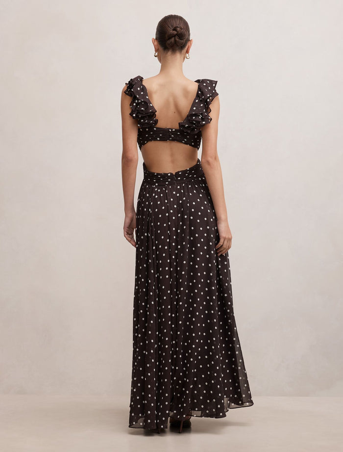 Selena Ruffle Shoulder Maxi Dress Forever New