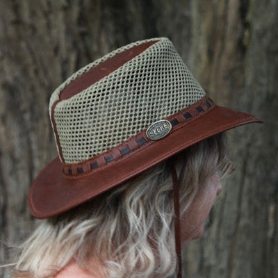 Selke - Full Grain Leather/ Mesh Hat Unisex
