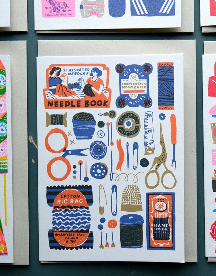 Sewing Collection Greeting Card, Printed Peanut