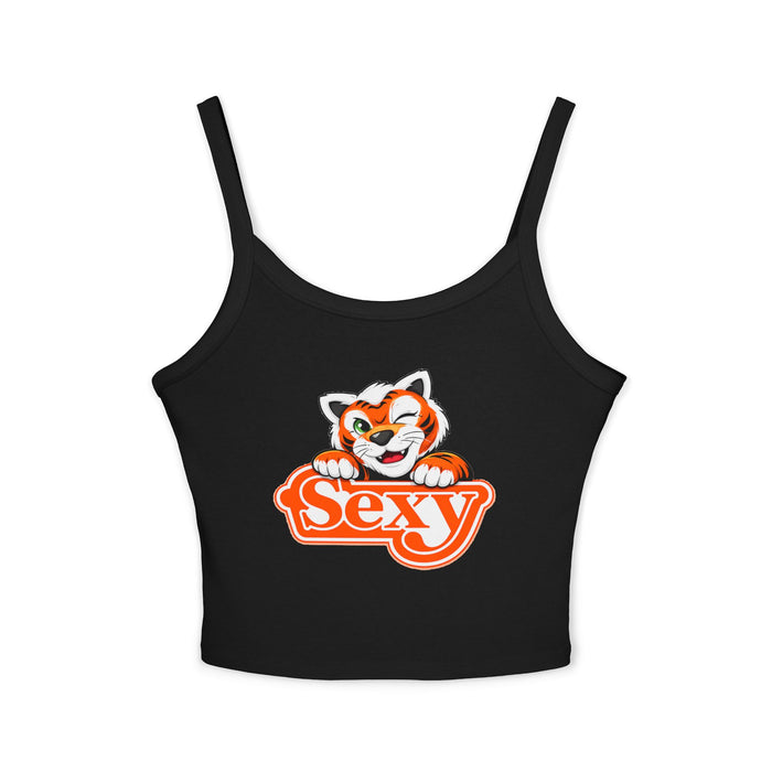 Sexy Tiger Crop Tank Top — Women's Spaghetti Strap Graphic Tank