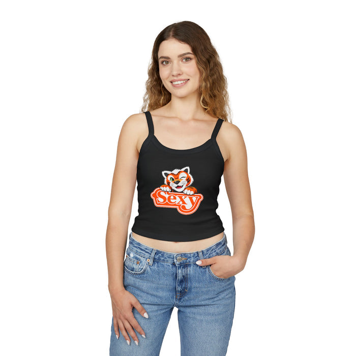 Sexy Tiger Crop Tank Top — Women's Spaghetti Strap Graphic Tank