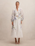 Sheridan Placement Print Midi Dress Wisteria Floral Forever New