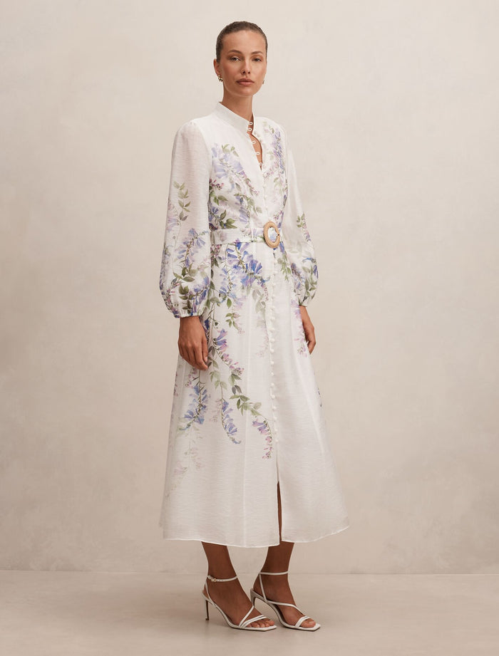 Sheridan Placement Print Midi Dress Forever New