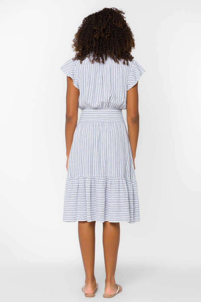 Shiri Blue Stripe Dress - Dresses - Velvet Heart Clothing