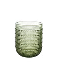 Short Green Hobnail Drinking Glass