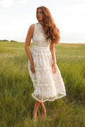 Sicily Sleeveless Dress in White-7