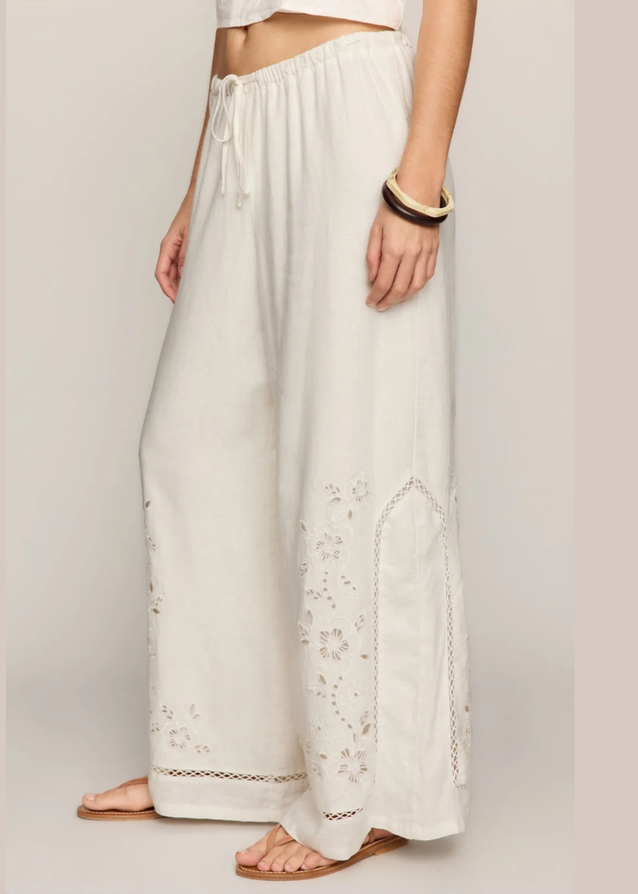 Sid Embroidered Pants - White