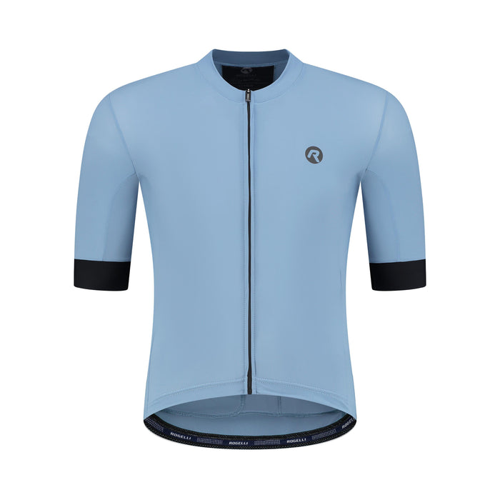Rogelli Signature fietsshirt heren lichtblauw korte mouw voorkant.