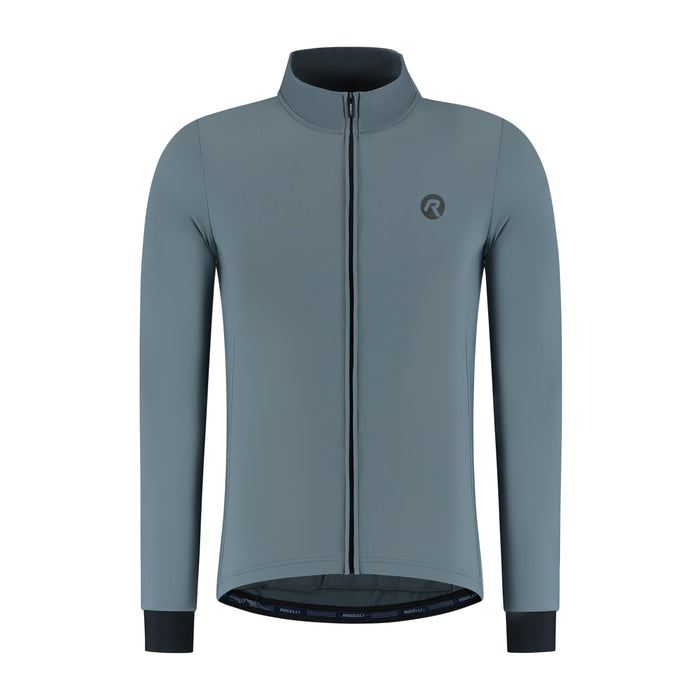 Rogelli Signature fietsshirt heren ardesia lange mouw voorkant.