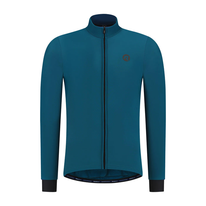 Rogelli Signature fietsshirt heren blauw lange mouw voorkant.