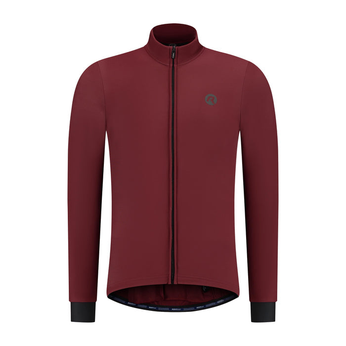 Rogelli Signature fietsshirt heren rood lange mouw voorkant.