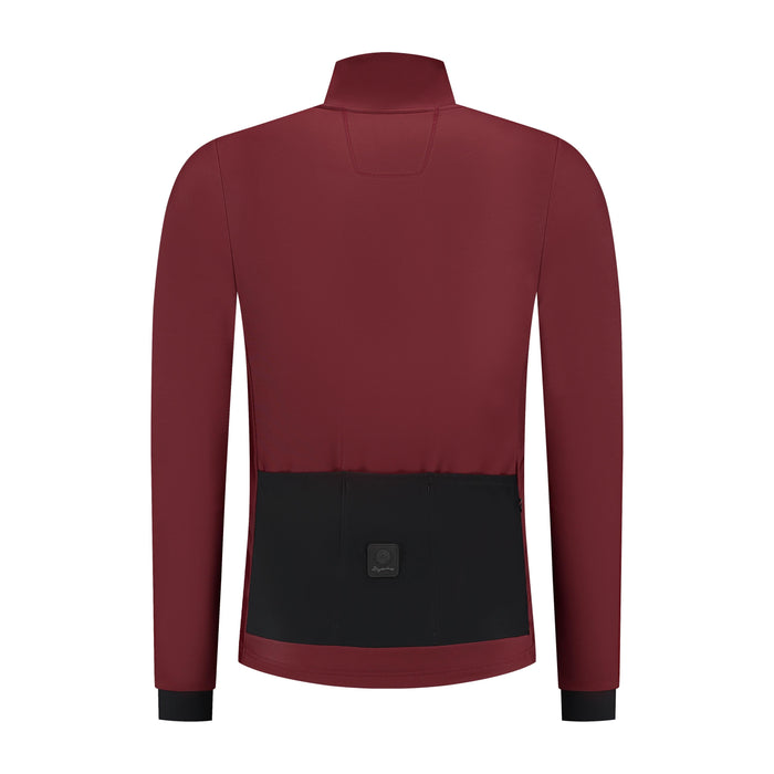Rogelli Signature fietsshirt heren rood lange mouw achterkant.