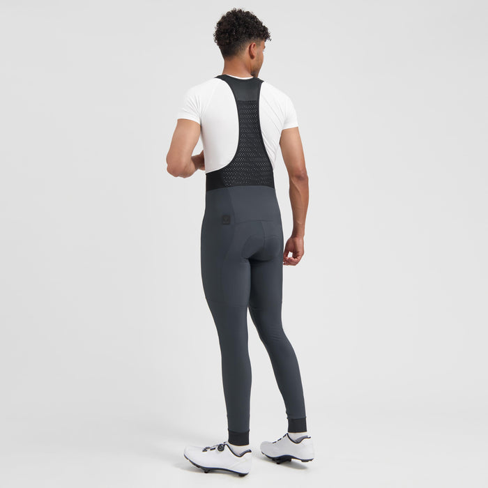 Rogelli Signature lange fietsbroek heren grijs gedragen achterkant.