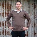 Silver Stream - Merino Wool Vee Sweater