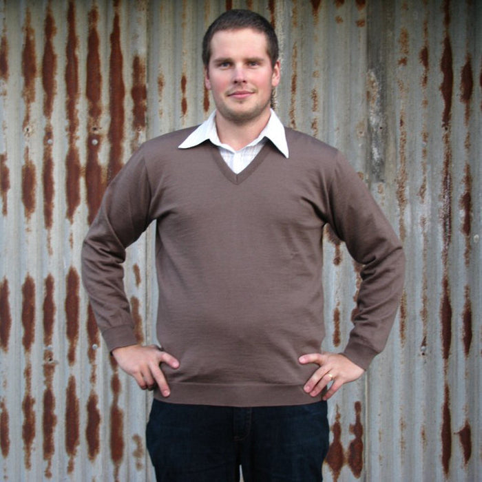 Silver Stream - Merino Wool Vee Sweater