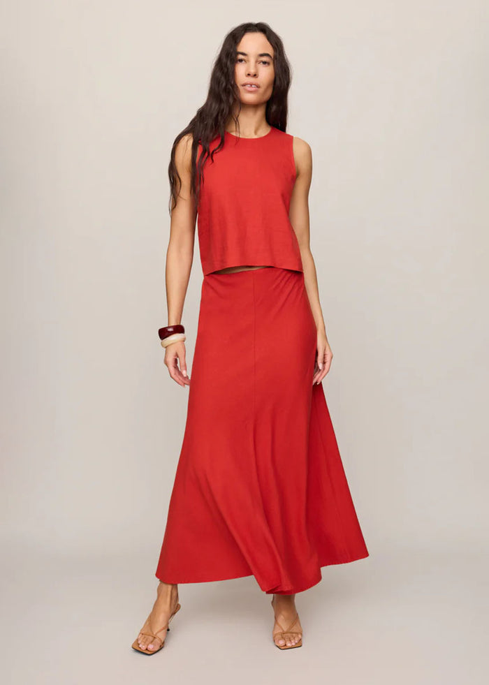 Sloane Linen Top - Chili Pepper