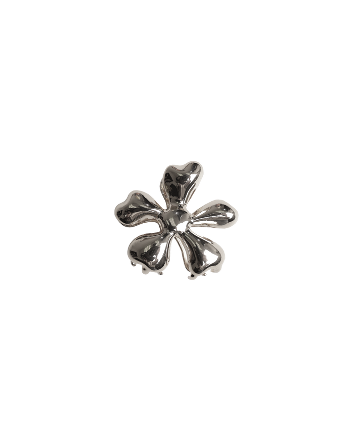 SMALL FLOWER HAIR CLAW SILVER