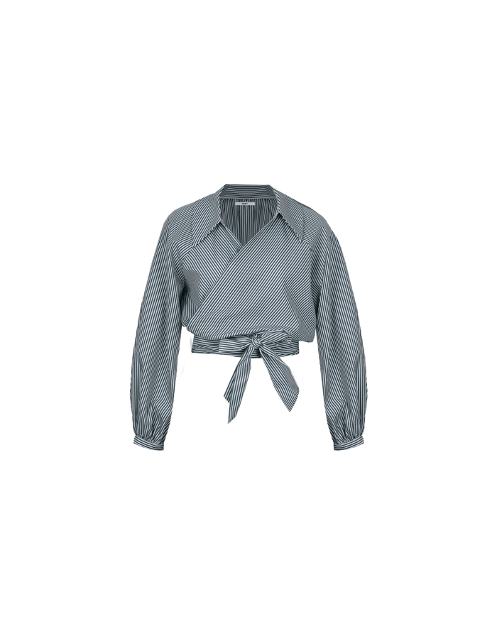 SOOKIE WRAP SHIRT DARK GREEN STRIPE