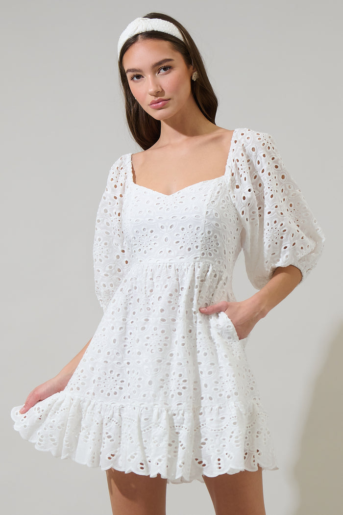 Sophy Eyelet Evy Sweetheart Mini Dress