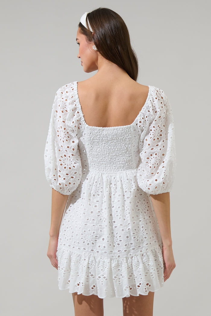 Sophy Eyelet Evy Sweetheart Mini Dress