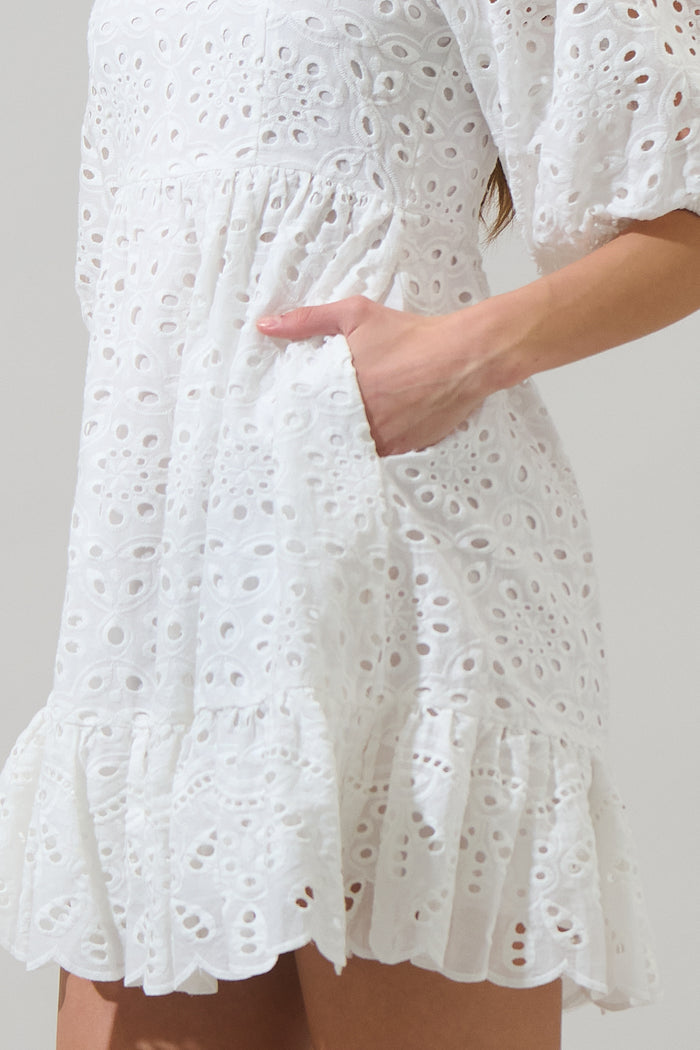 Sophy Eyelet Evy Sweetheart Mini Dress