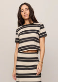 Stellan Striped Tee - Ash Black