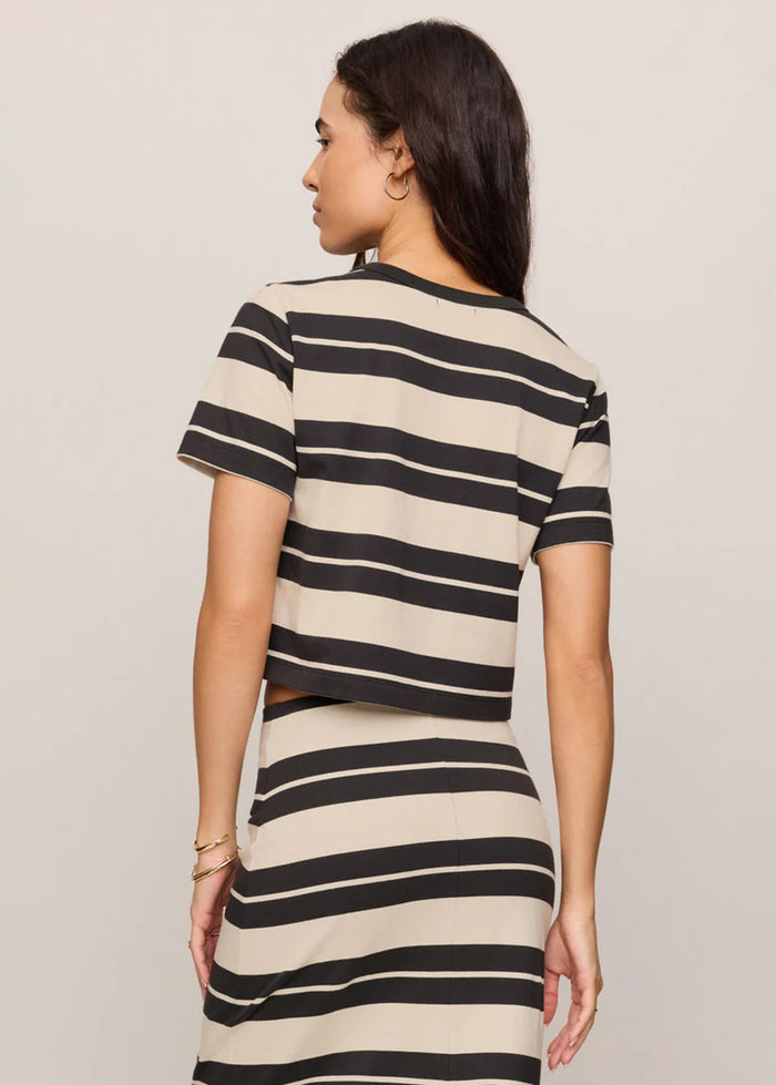 Stellan Striped Tee - Ash Black