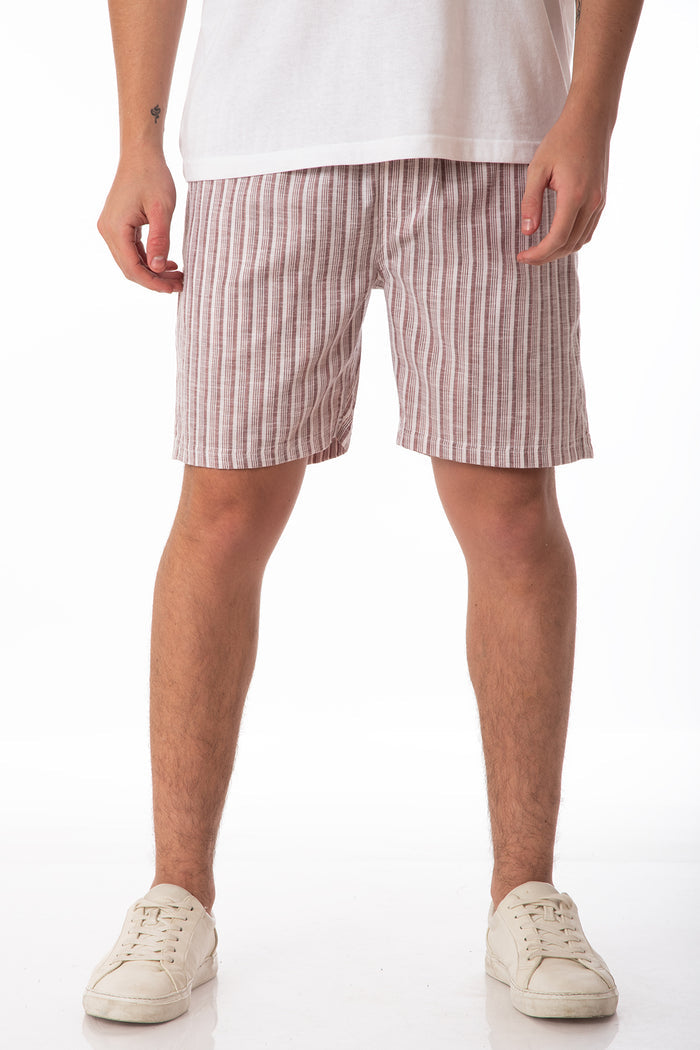 Stripe Linen Mix Revere Collar Shirt