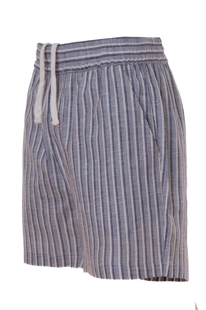 Stripe Linen Mix Revere Collar Shirt