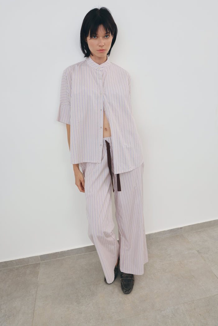 Stripe Wide-Leg Pants