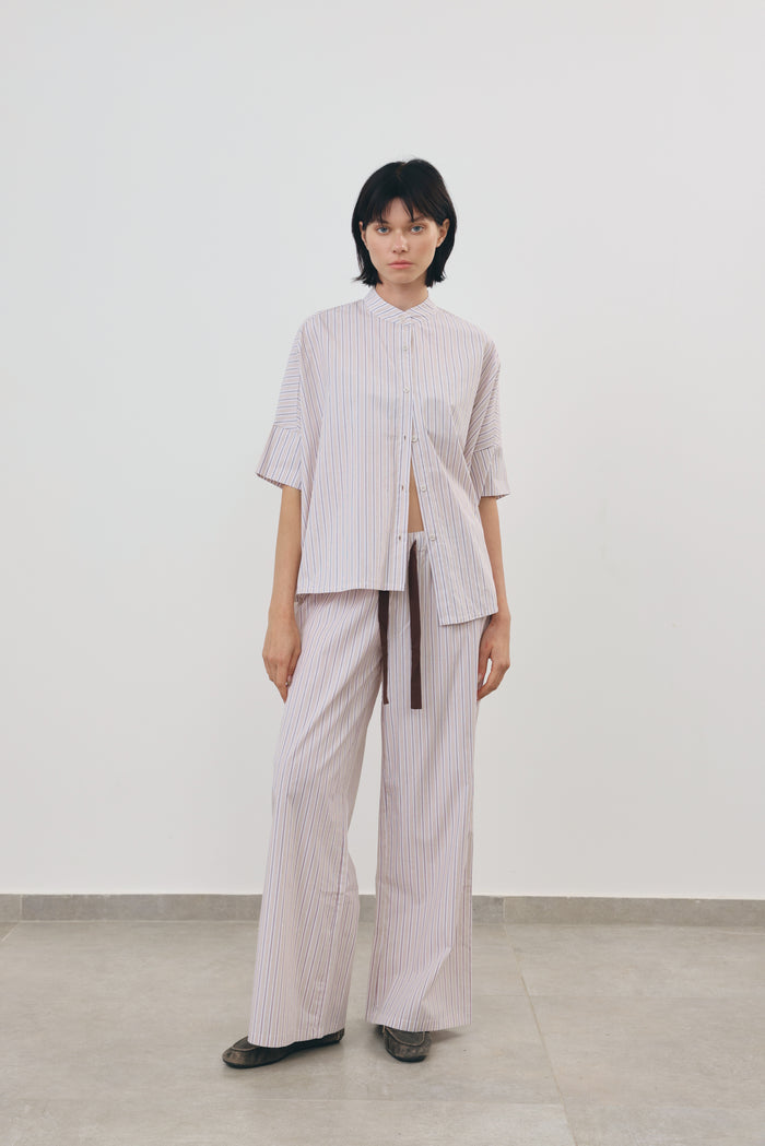 Stripe Wide-Leg Pants