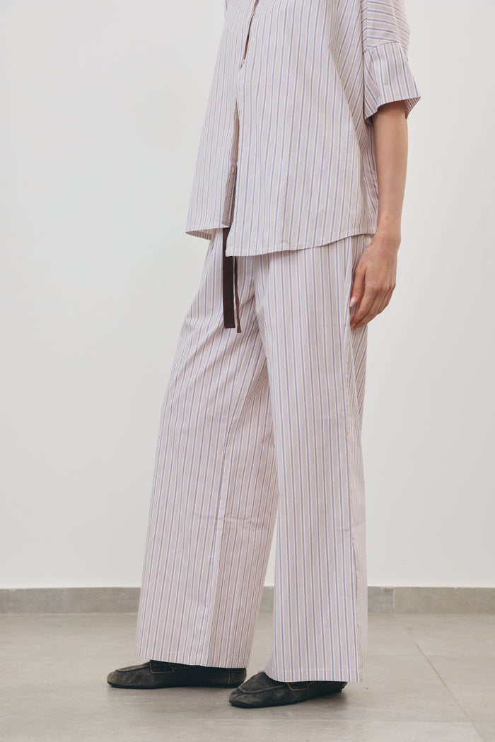 Stripe Wide-Leg Pants