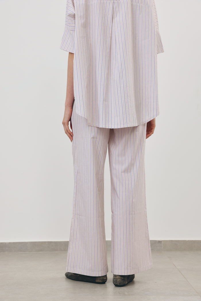 Stripe Wide-Leg Pants